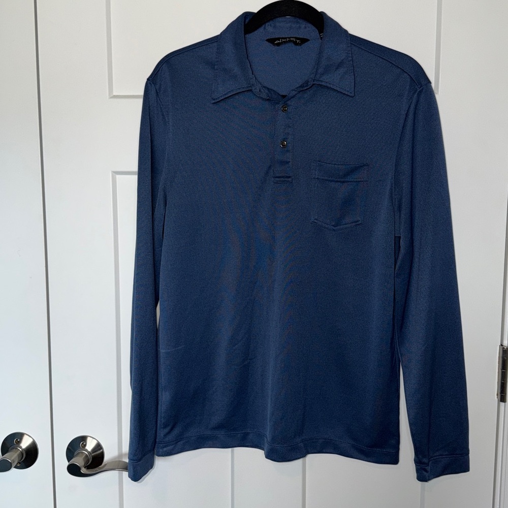 Axist Blue Long Sleeve Pocketed Polo